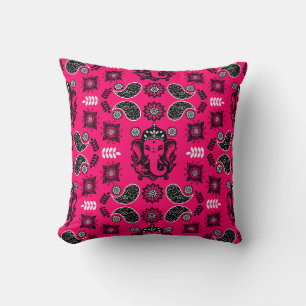 Coussin Impression d'art hindou sur le thème de Ganesha