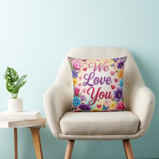 Coussin Impression d'art papillon floral On aime