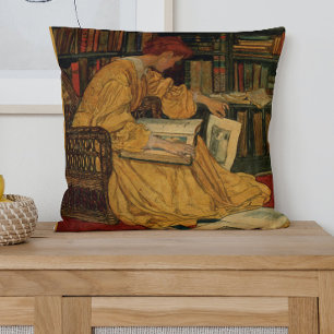 Coussin Impression d'art pour amateur de livres anciens   