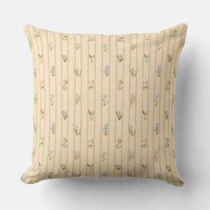 Coussin Impression de bloc Cottagecore Fleurs de campagne 