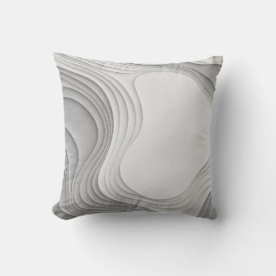 Coussin Impression de contour en couches gris blanc