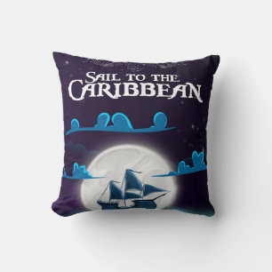 Coussin Impression de dessin animé de pirate des Caraïbes.