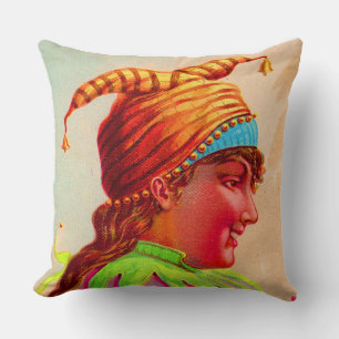 Coussin Impression de jester de femme victorienne
