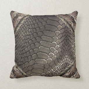 Coussin Impression de la peau de l'alligator et impression
