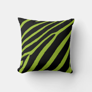 Coussin Impression de Lime gree Zebra