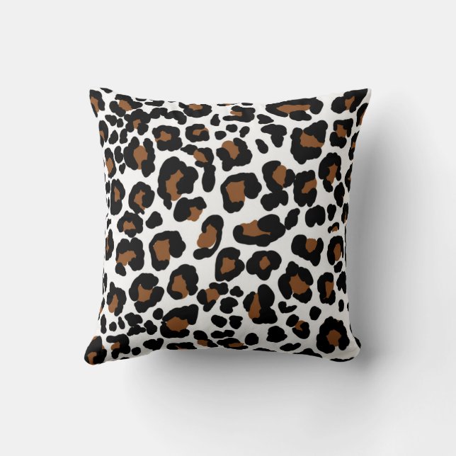 Coussin Impression de motif de fourrure de grand félin léo (Verso)