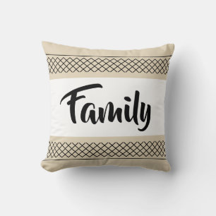 Coussin Impression de motif familial Typographie élégante