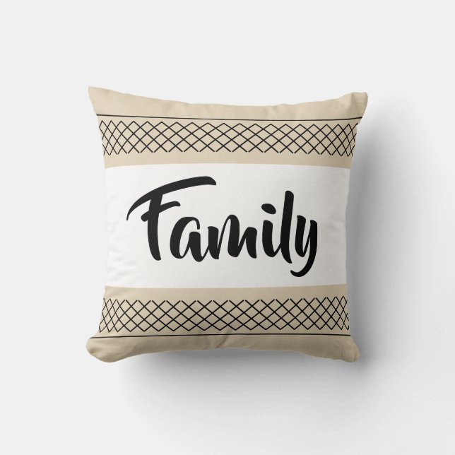 Coussin Impression de motif familial Typographie élégante  (Recto)