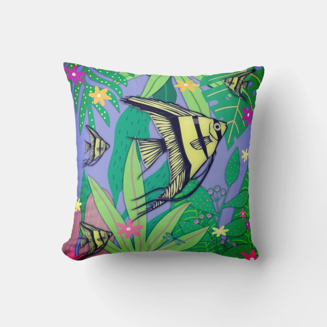 Coussin Impression de poisson ange #3 (Recto)