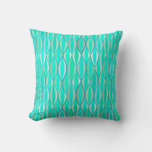 Coussin Impression de ruban de style milieu de siècle - nu