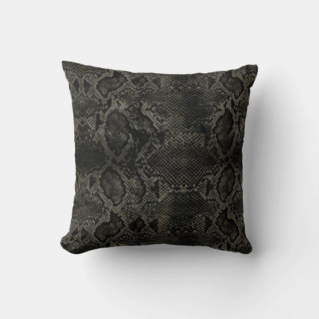 Coussin Impression de serpent noir (Recto)