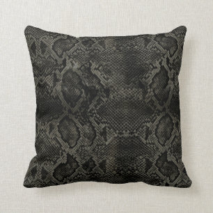 Coussin Impression de serpent noir