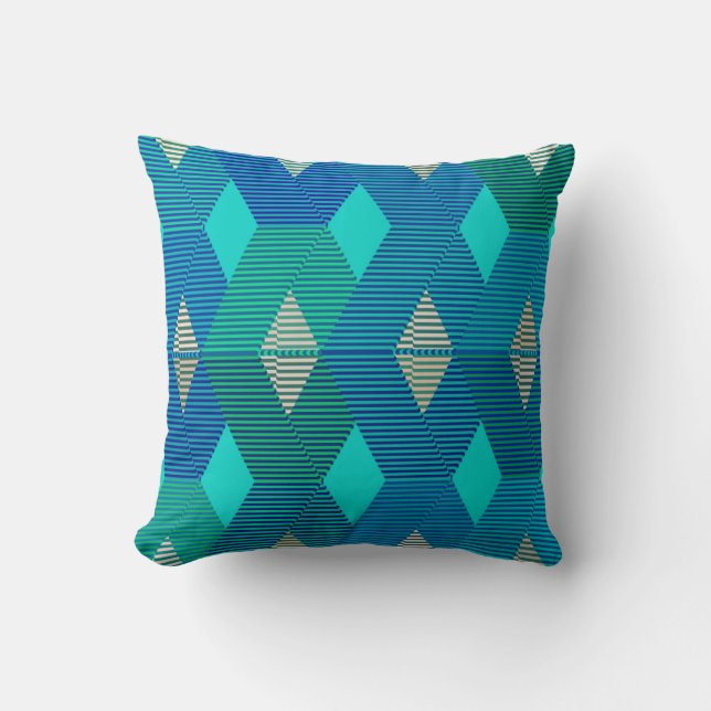 Coussin Impression diamant moderne du milieu du siècle, Tu (Recto)