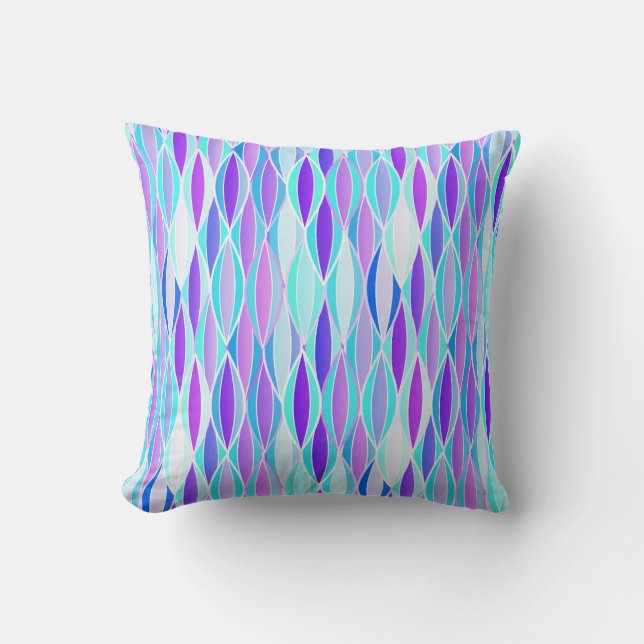 Coussin Impression du ruban du milieu du siècle - violet e (Recto)