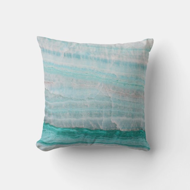 Coussin Impression en pierre de granit turquoise (Recto)