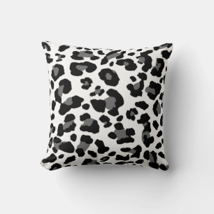 Coussin Impression faux léopard noir et blanc