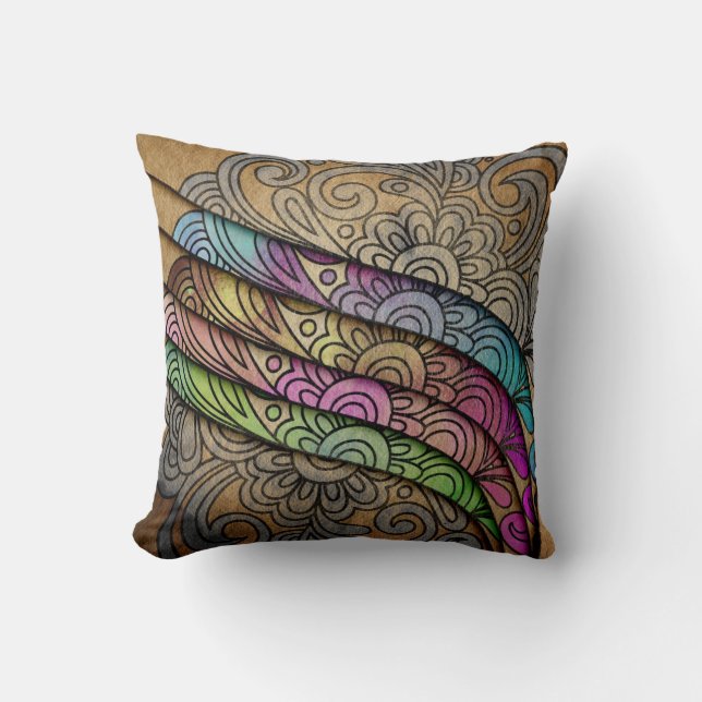 Coussin Impression florale à la mode d'aquarelle (Recto)