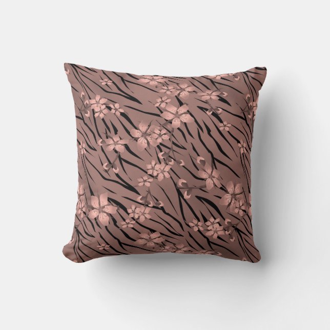 Coussin Impression florale de tigre (Recto)