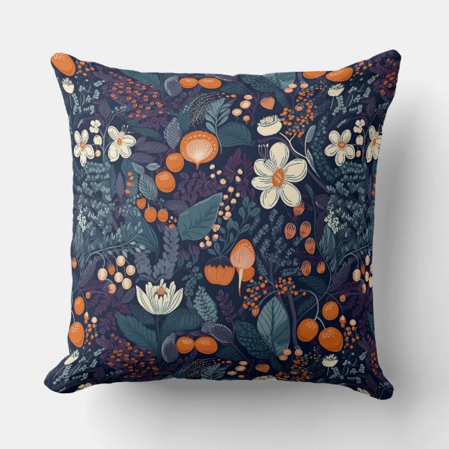 Coussin Impression florale scandinave (Recto)