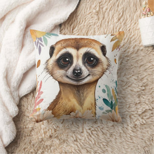 Coussin Impression florale Vintage Meerkat