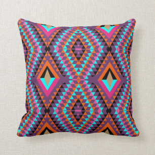 Coussin Impression géométrique couleur fraîche et brill