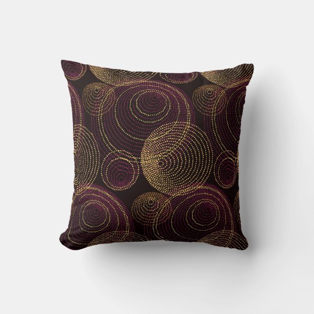 Coussin Impression géométrique Or Luxuriante (Recto)