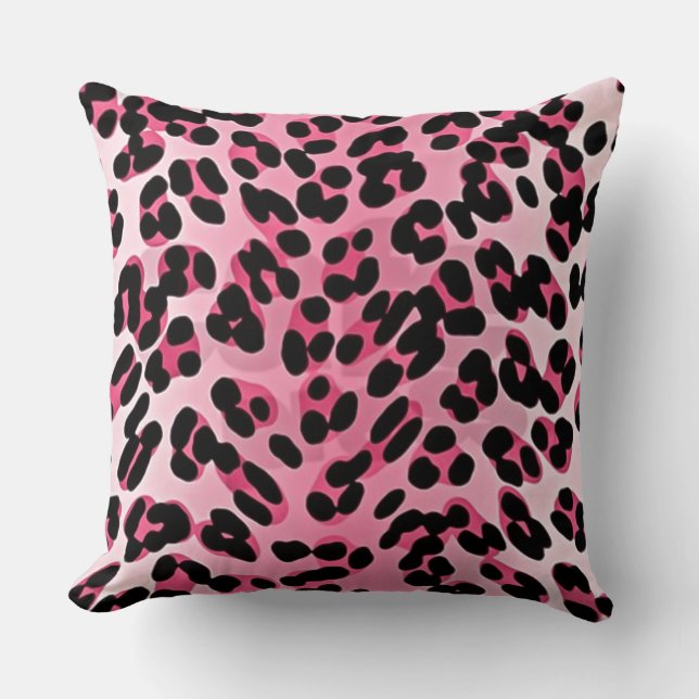 Coussin Impression guépard rose RAB Rockabilly (Recto)