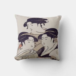 Coussin Impression japonaise, Trois dames,