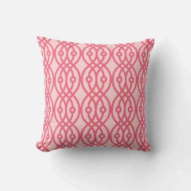 Coussin Impression kimono, rose corail (Recto)