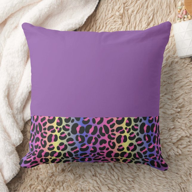 Coussin Impression léopard dégradé néon coloré (Couverture)