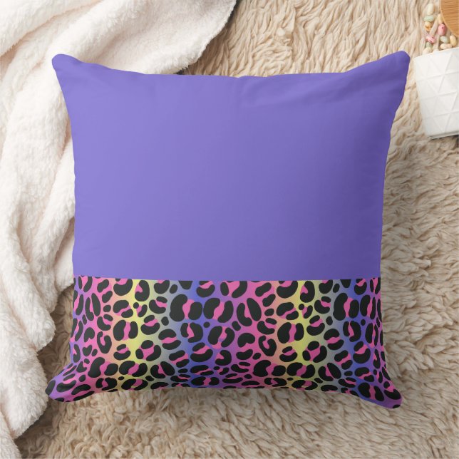 Coussin Impression léopard dégradé néon coloré (Couverture)