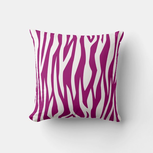 Coussin Impression Magenta Zebra (Recto)