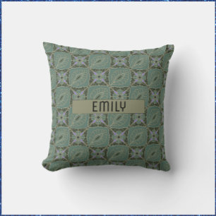 Coussin Impression Moss Green Batik