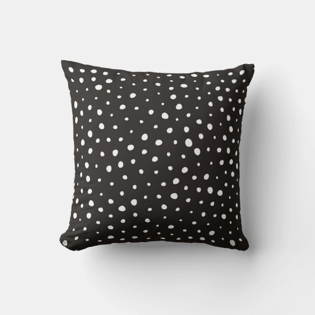 Coussin Impression/Motif Dalmatien Inversé Noir et Blanc (Recto)