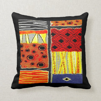Coussin Impression Motif Patchwork Africain