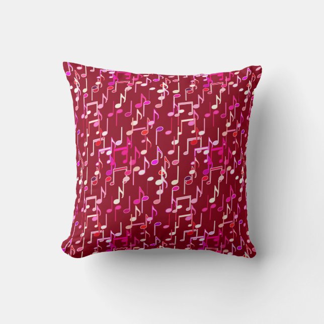 Coussin Impression musicale - bordeaux, multi (Recto)