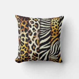 Coussin Impression Peinte Mixte Animaux Sauvages