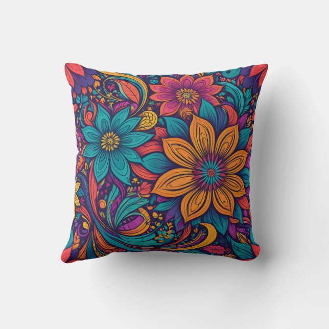 Coussin Impression pop art floral (Verso)