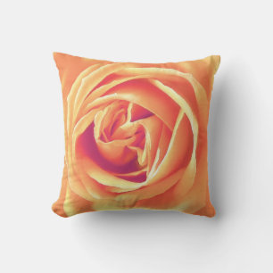 Coussin Impression rose orange doux