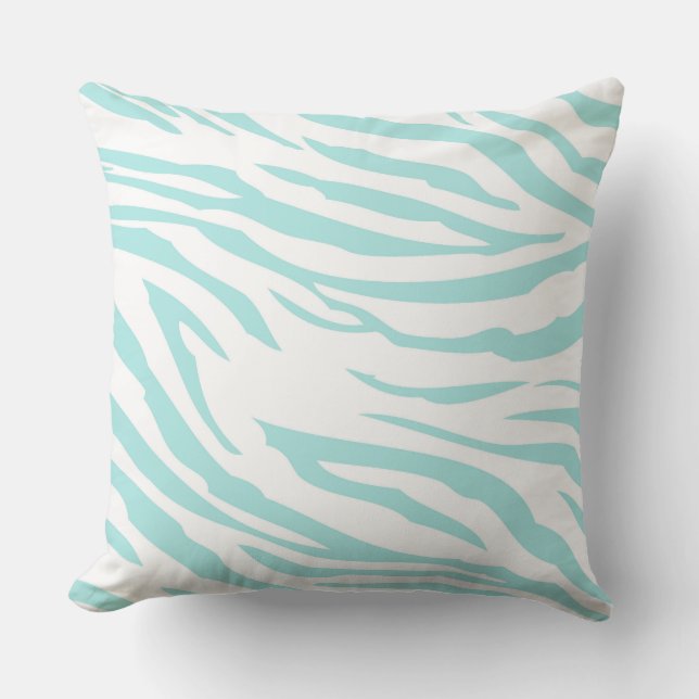 Coussin Impression Sky Blue Zebra (Recto)