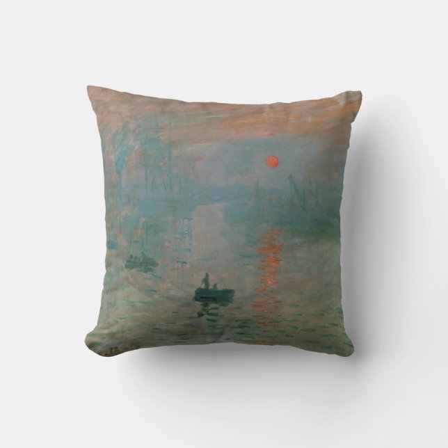 Coussin Impression, Soleil Levant par Claude Monet 1872 (Recto)