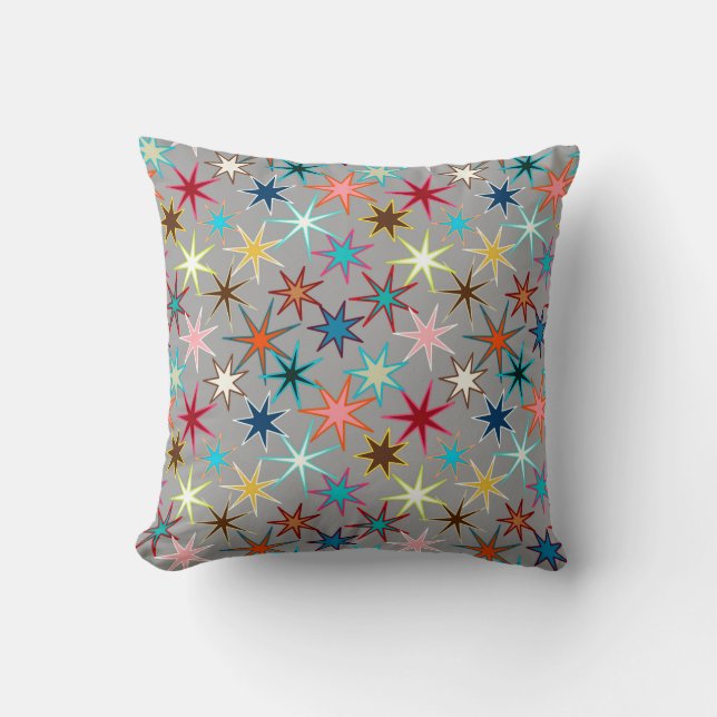 Coussin Impression Starburst moderne, couleurs de bijoux s (Recto)