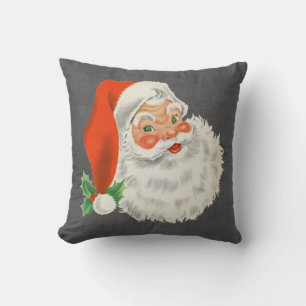 Coussin Impression tableau noir Père Noël vintage Noël