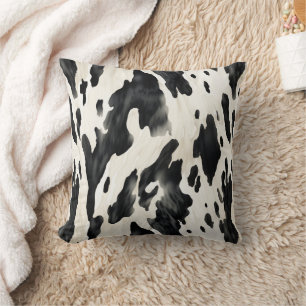 Coussin Impression vache noir blanc ferme animale
