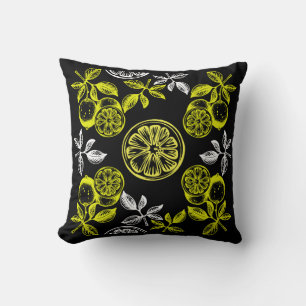 Coussin Impression vintage Citrus Citron Botanique