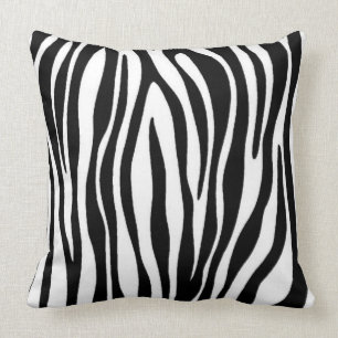 Coussin Impression Zebra avec dossier noir solide