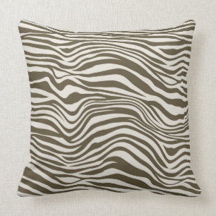 Coussin Impression Zebra Crème Brown