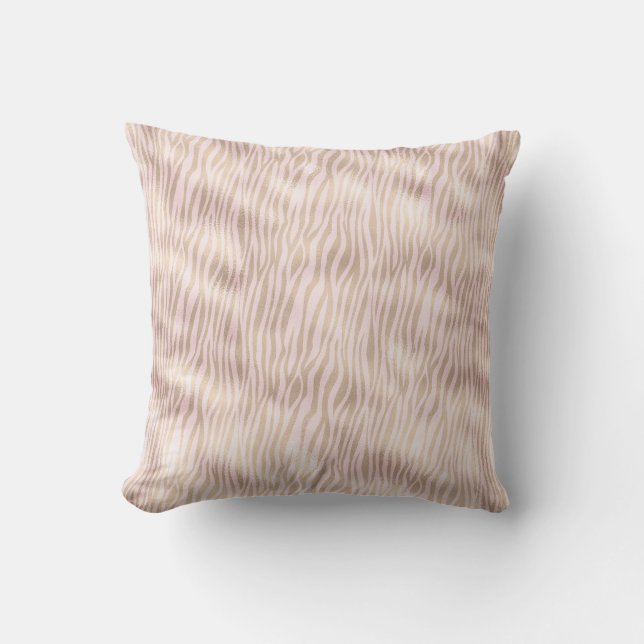 Coussin Impression Zebra Or Blush (Recto)