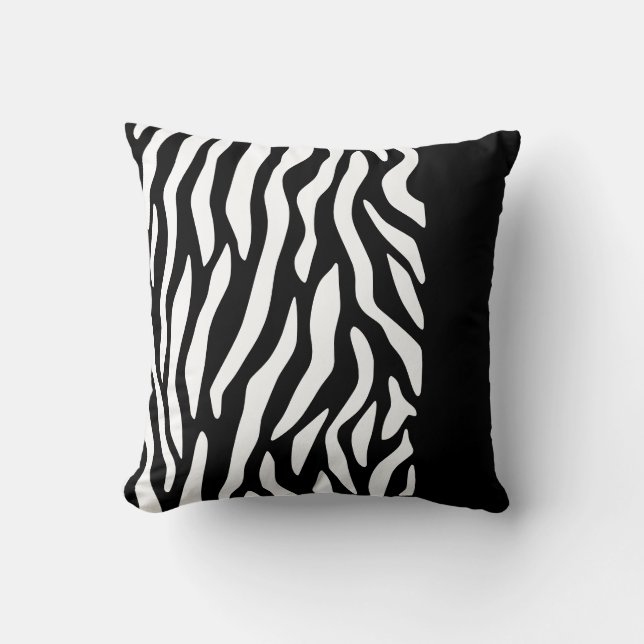 Coussin Impression zèbre moderne noir et blanc (Recto)
