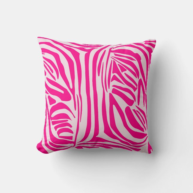 Coussin Impression zèbre rose (Recto)